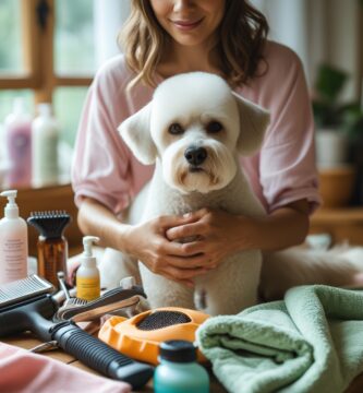 grooming dog at home